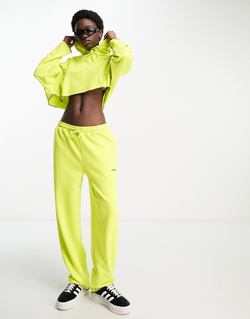 COLLUSION wide leg jogger in lime-Green