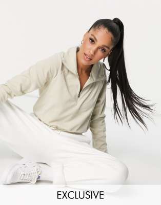 Columbia Glacial cropped 1/4 zip fleece in beige Exclusive to ASOS - Click1Get2 Deals
