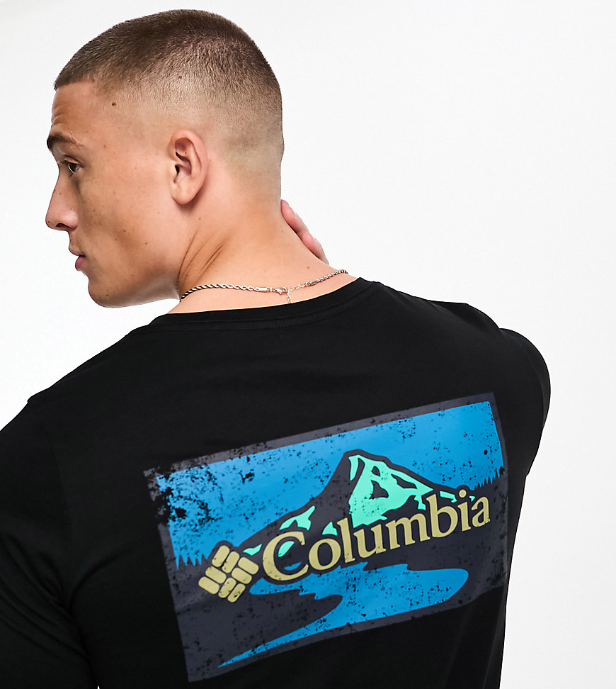 Columbia Rapid Ridge back print t-shirt in black Exclusive at ASOS