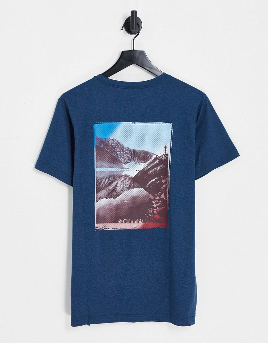 Columbia Tech Trail back graphic t-shirt in navy