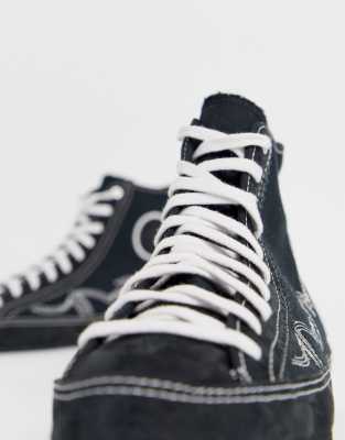 converse white western sasha hi trainers