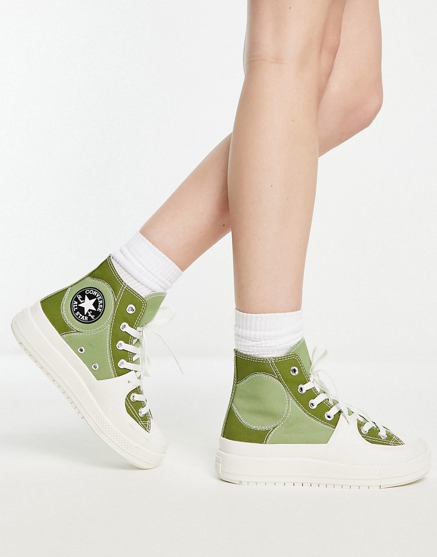 Converse Chuck Taylor All Star Construct hi trainers in khaki-Green