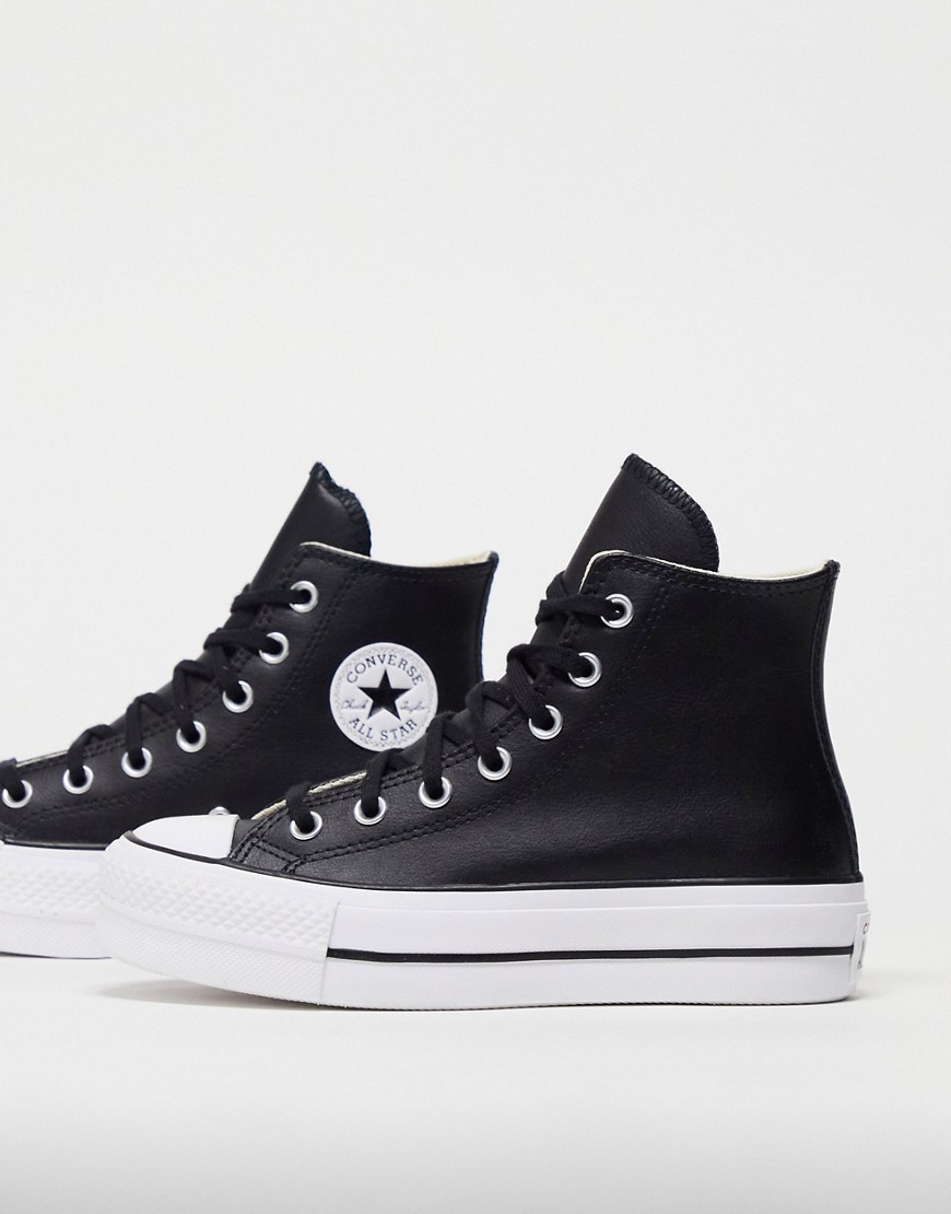 Converse chuck taylor all star high lift trainers in black leather