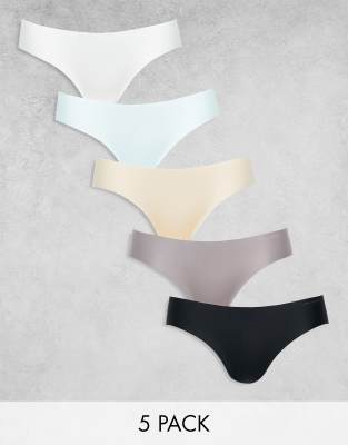 Cotton On Confezione Da 5 Slip Bikini In Pizzo Multicolore Senza