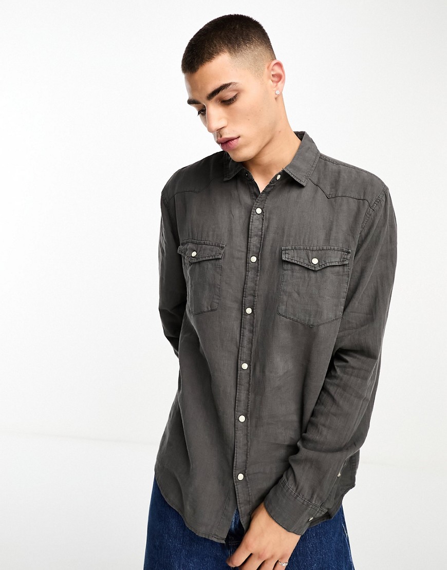 Cotton On relaxed shirt in black denim with western detail