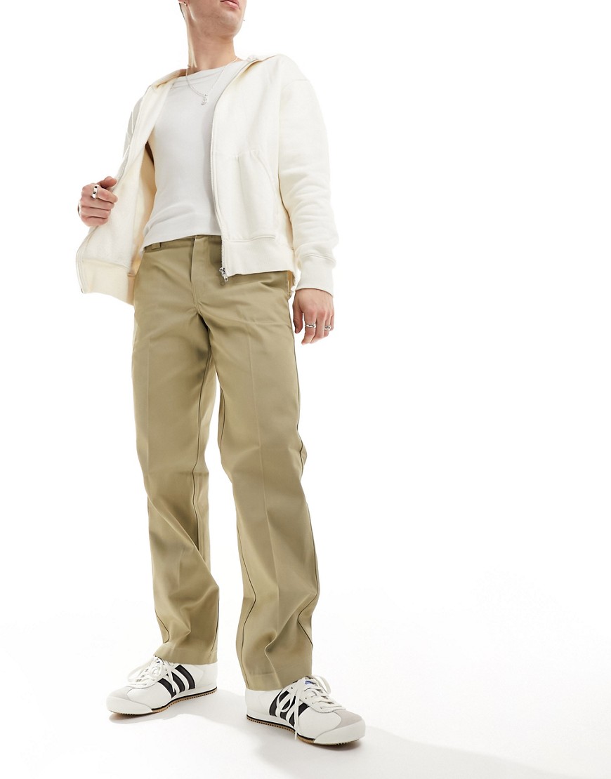 Dickies 873 slim straight fit work chino trousers in khaki-Green