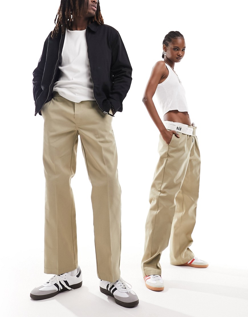 Dickies 874 straight fit work chino trousers in khaki-Green