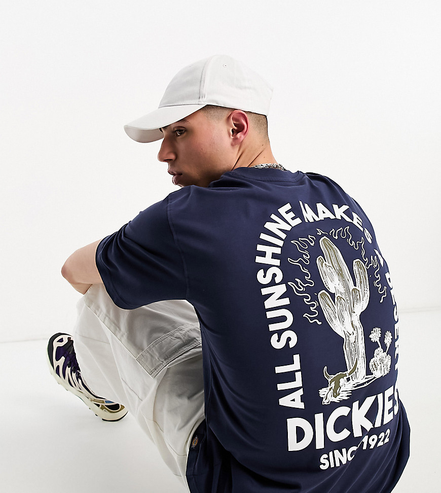 Dickies badger mountain cactus back print t-shirt in navy