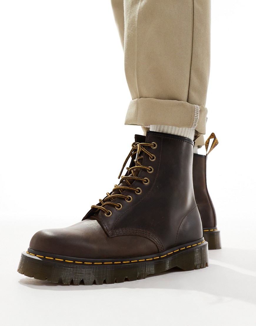 Dr Martens 1460 Bex 8 eye boots in dark brown leather