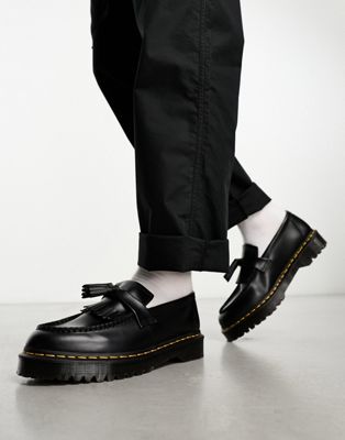 adrian bex loafers in black smooth