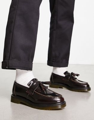 adrian tassel loafers in cherry red