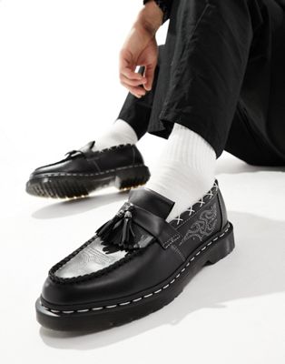 Adrian western gothic tassel loafers in black