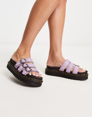 Blaire flower slide sandals in lilac