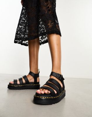 Blaire sandals in black leather leather