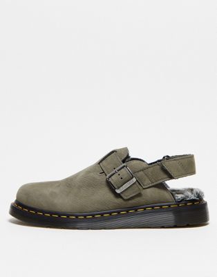 Jorge ii fur lined mules in grey leather