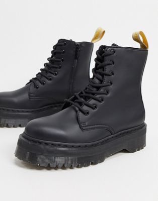 vegan jadon platform boots in black