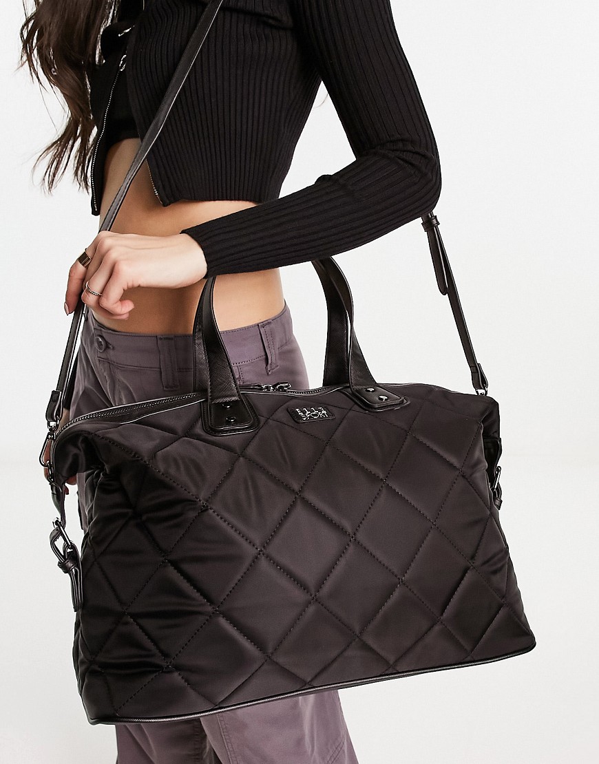 Elle Sport quilted weekender bag in black