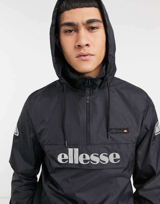 ellesse ellesse overhead jacket with reflective logo in black