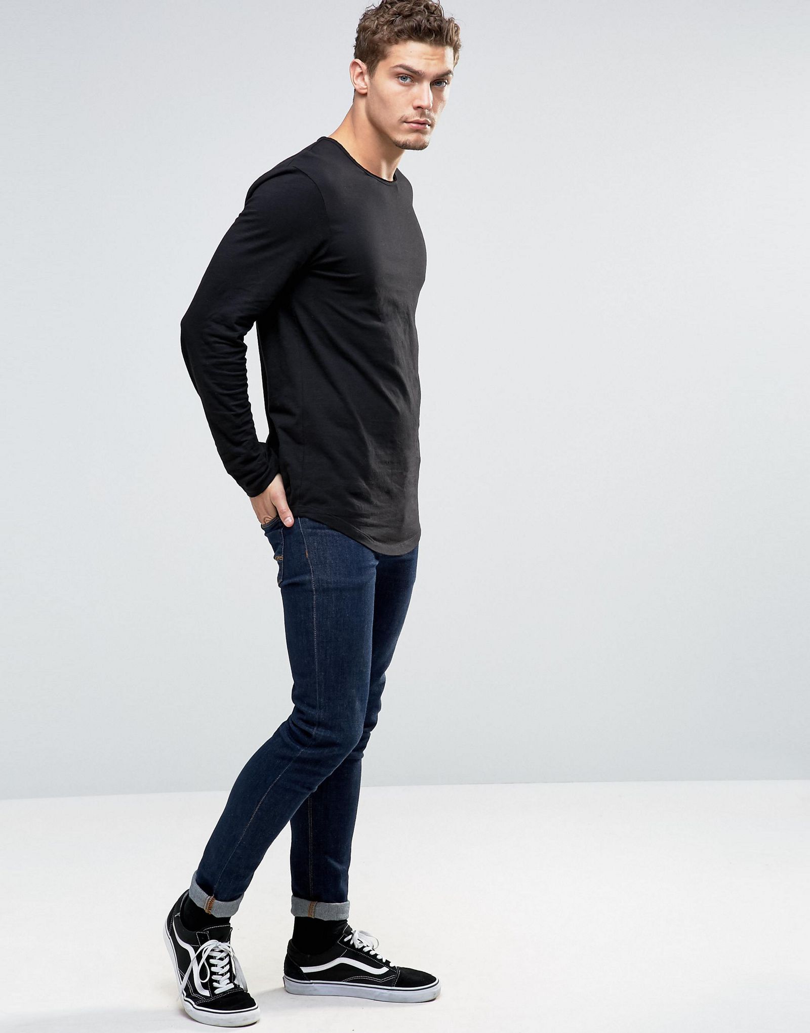 Esprit Longline Longsleeve T-Shirt with Curved Hem