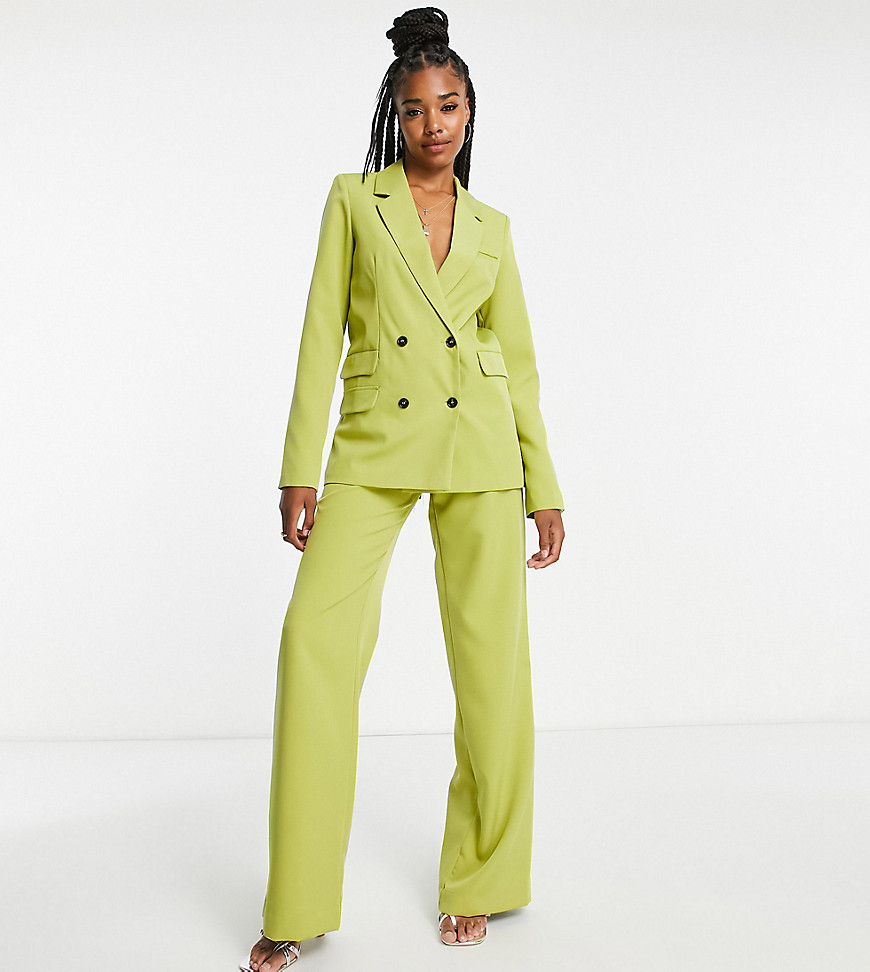 Extro & Vert Tall super wide leg trousers in olive co-ord-Green
