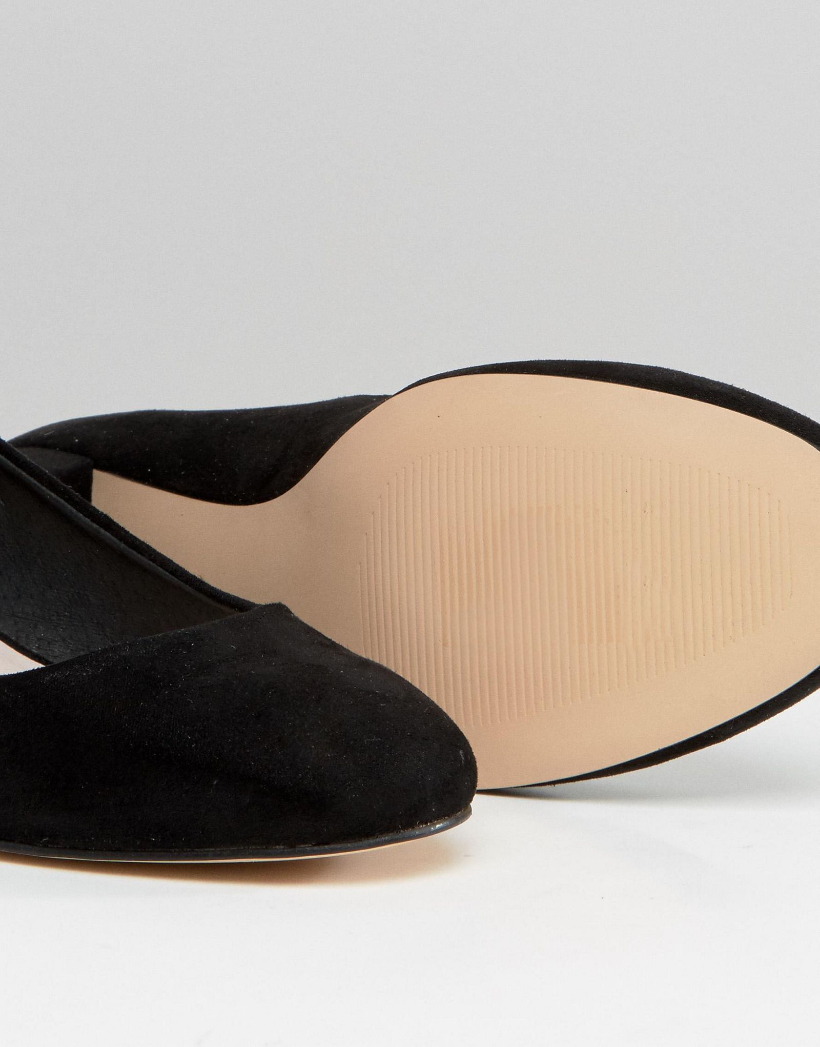 Faith Alexa Ankle Strap Black Mid Heeled Shoes