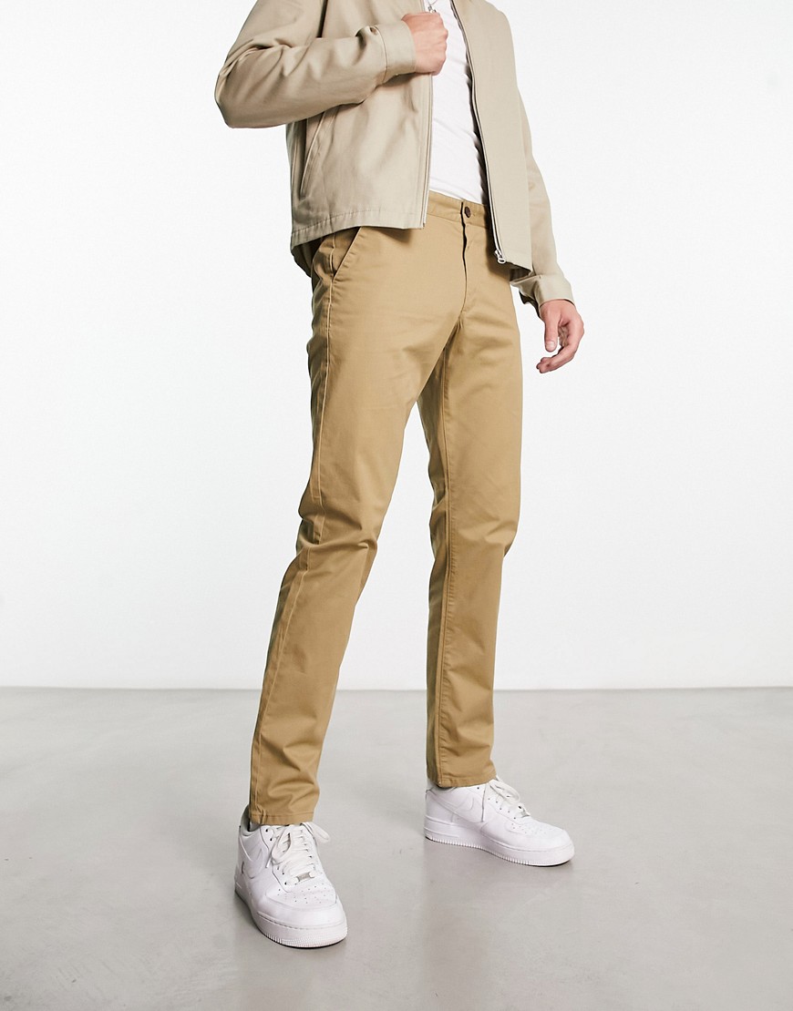 Farah Elm cotton mix chino twill trousers in beige-Neutral