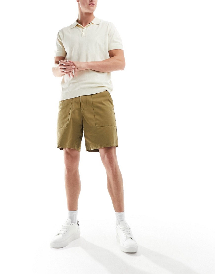 Farah sepel fatigue shorts in beige-Neutral