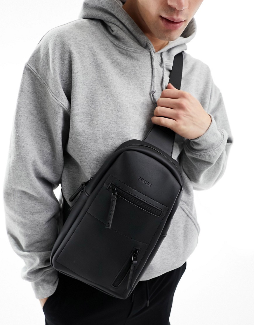 Fenton minimal sling bag in black