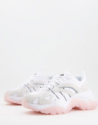 interation trainers in off white and pink