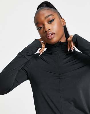 Flounce London gym running half zip top in black - Click1Get2 Deals