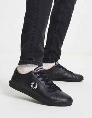 leather trainer in black