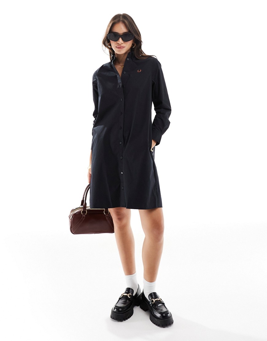 Fred Perry shirt dress in black