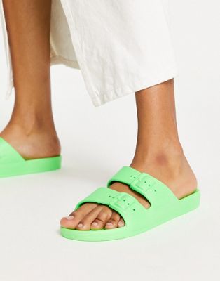 scented sandals in green neon