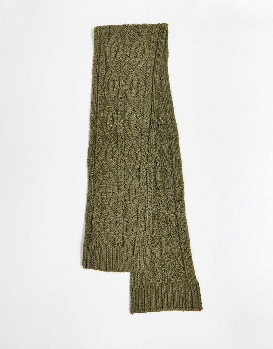 French Connection cable scarf in khaki-Green