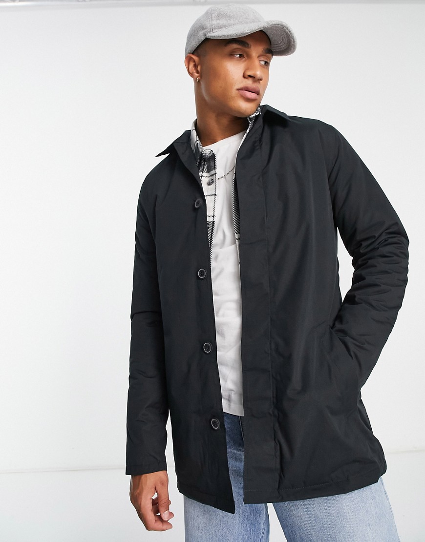 French Connection lined classic mac jacket in black