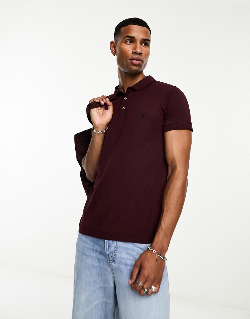 French Connection polo in burgundy-Red