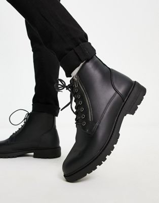 side zip boots in black