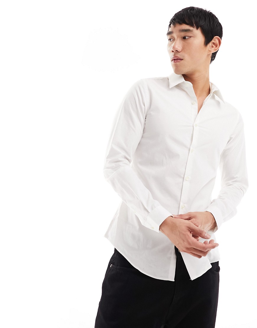 French Connection skinny shirt in white