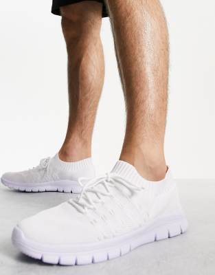 French Connection sock knit sneakers in white - Click1Get2 Price Drop