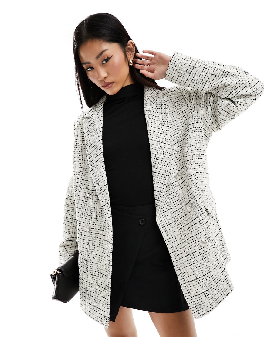 French Connection tailored boucle blazer in grey