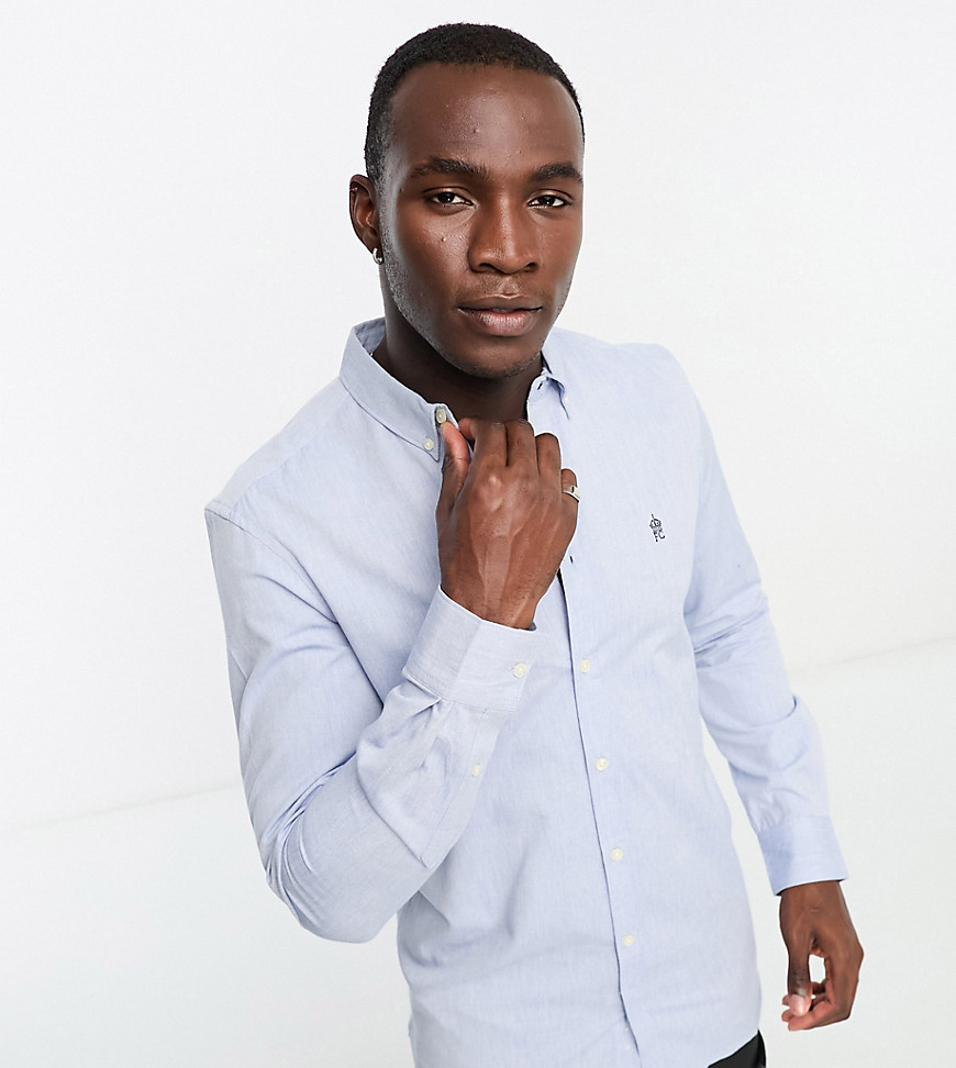 French Connection Tall long sleeve oxford shirt in sky blue