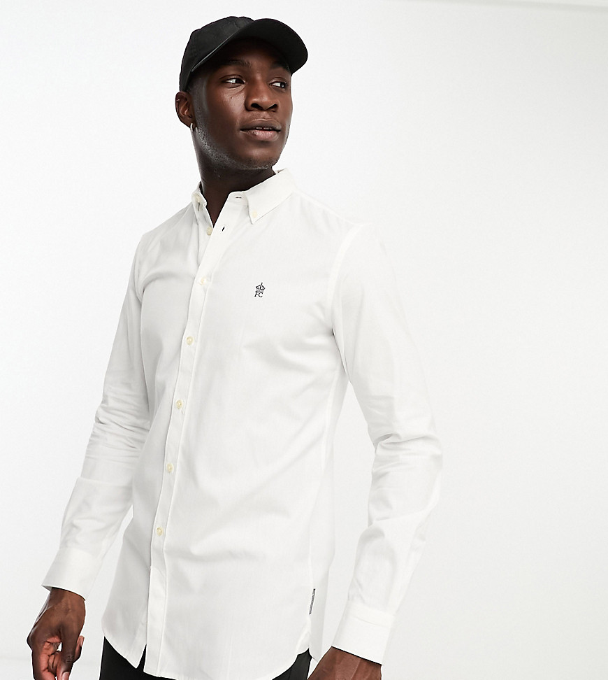 French Connection Tall long sleeve oxford shirt in white