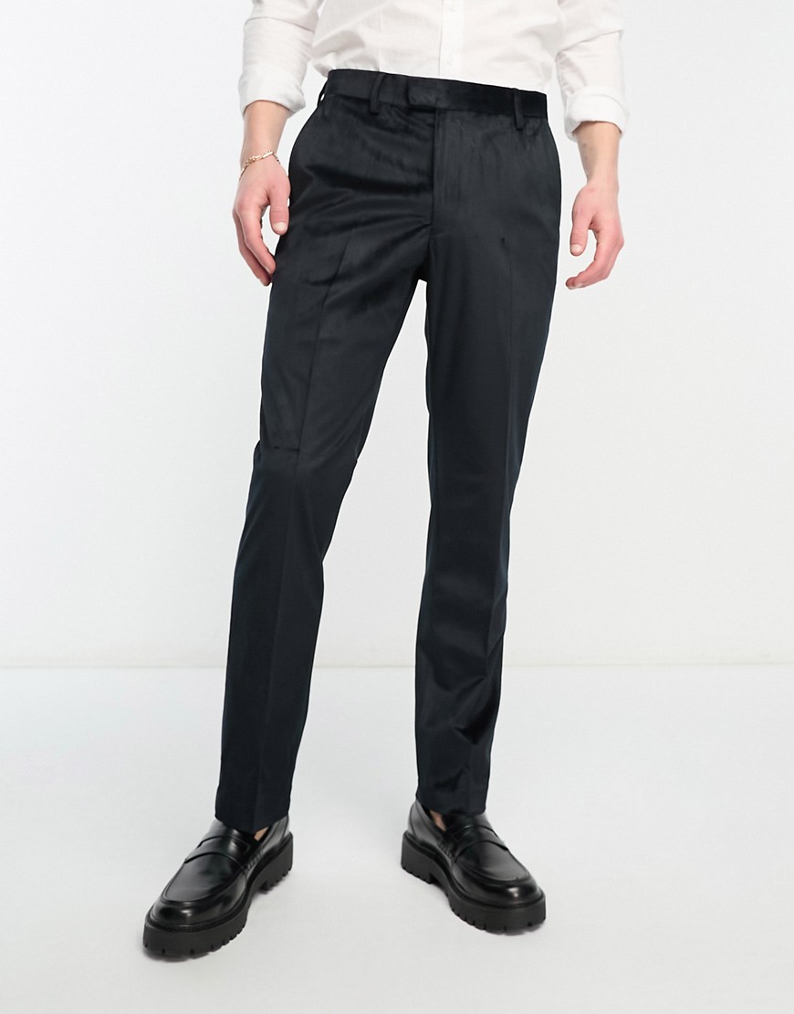 French Connection velvet suit trousers in black