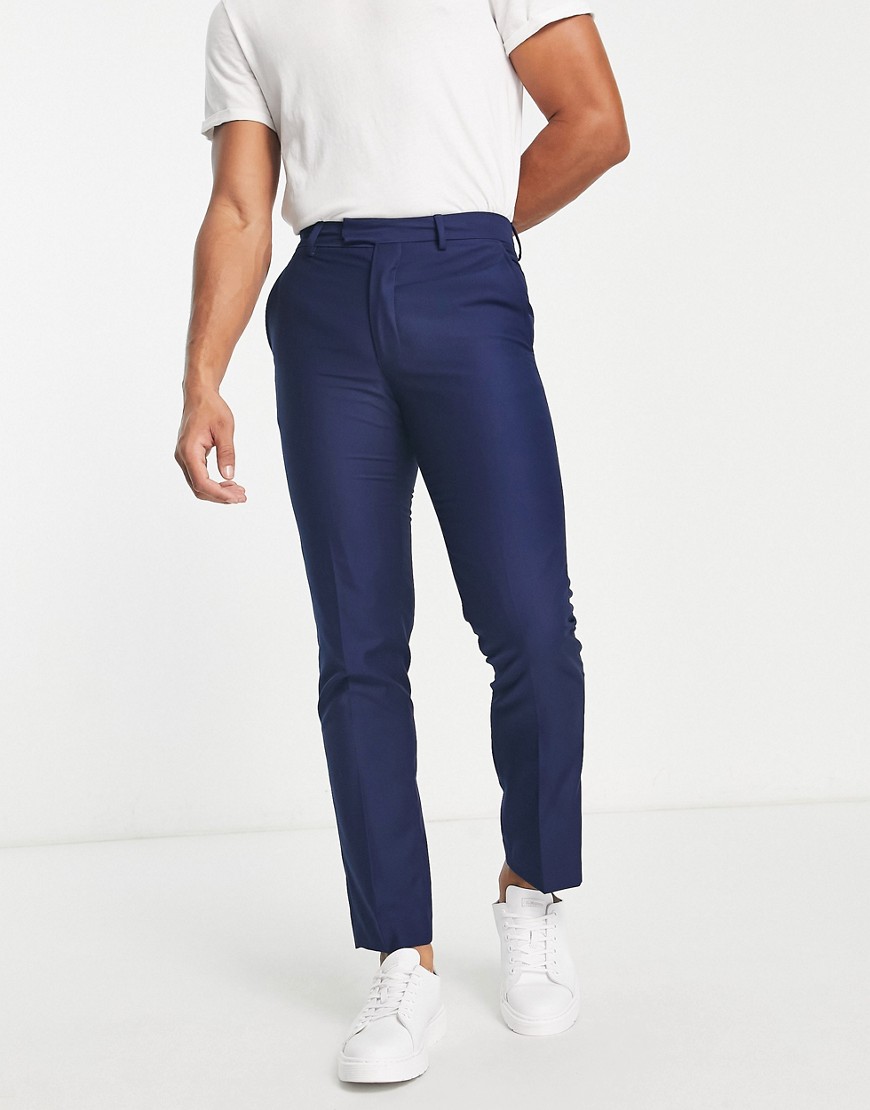 French Connection wedding suit trousers in blue