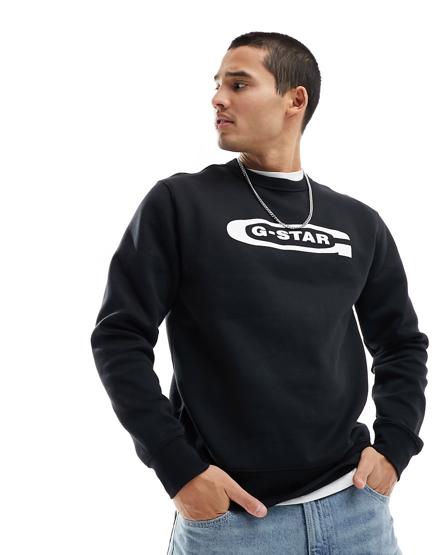 G-Star old school logo sweatshirt in black