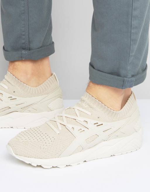 gel-kayano knitted trainers in beige gel-kayano knitted trainers in beige