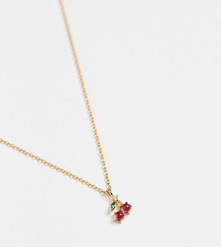 Girls Crew Cherry Sweet 18k gold plated pendant necklace