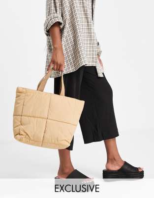 Glamorous Exclusive padded tote bag in camel - Click1Get2 Promotions&set=par&sale=mega Discount