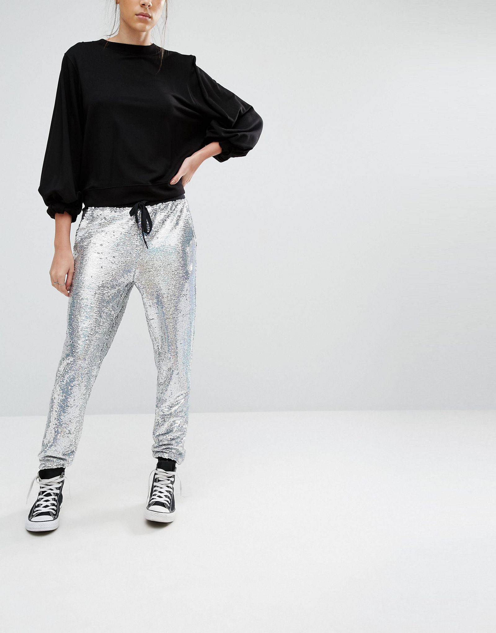 Glamorous Holographic Sequin Joggers