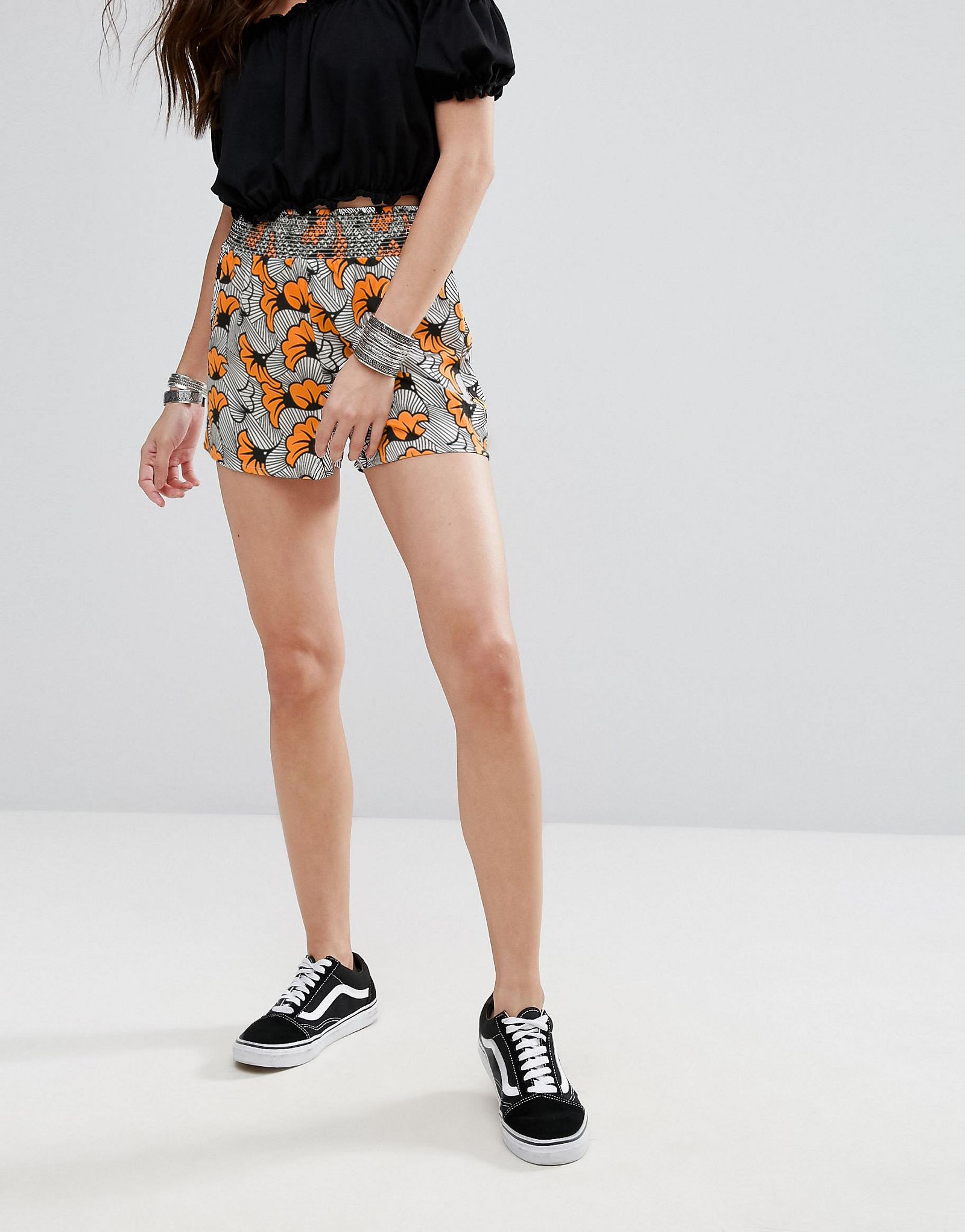 Glamorous Mini Shorts In Fluro Floral